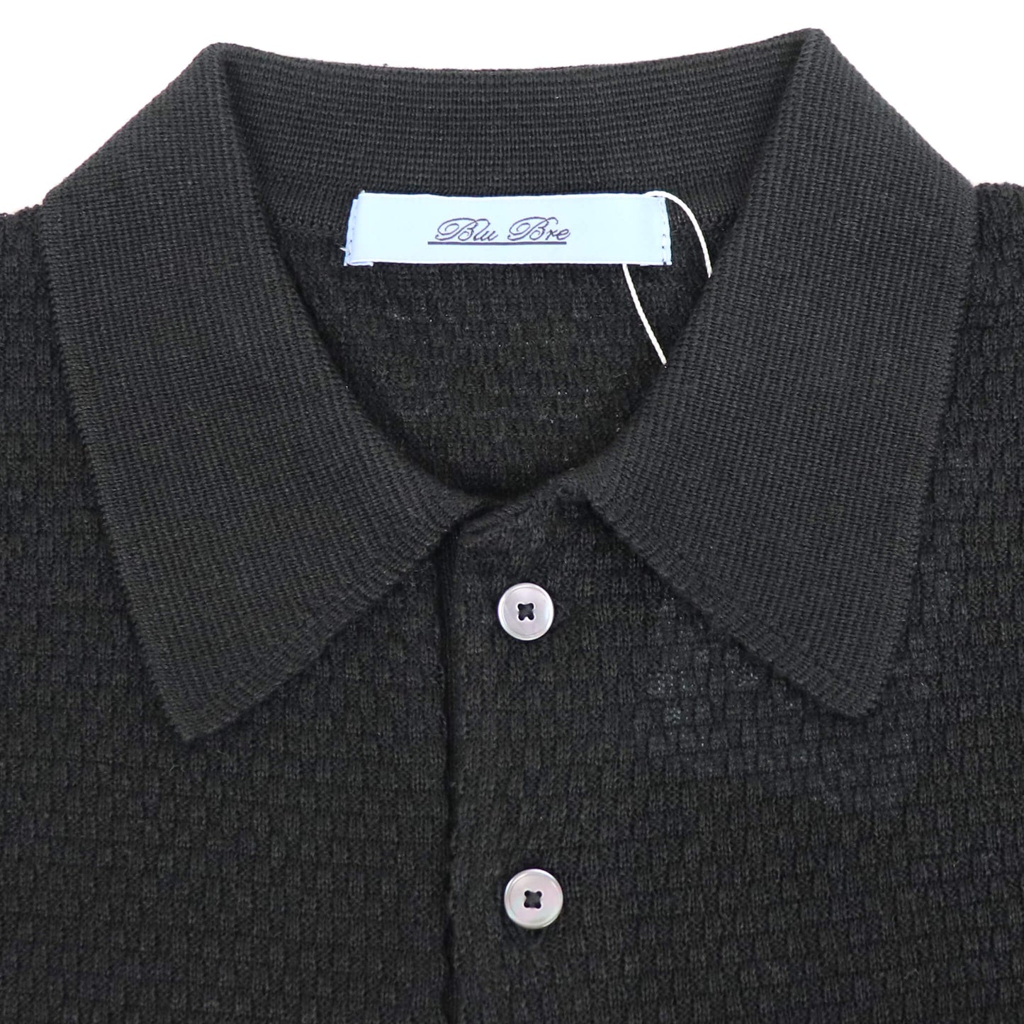 Blu Bre（ブルブレ）リネンシルク ポロシャツ【ブラック】国内正規品