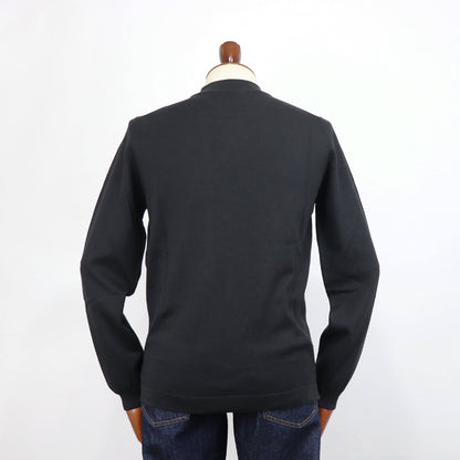 GRAN SASSO（グランサッソ）12ゲージ コットンモックネックニット ロングスリーブ 長袖【ブラック】国内正規品