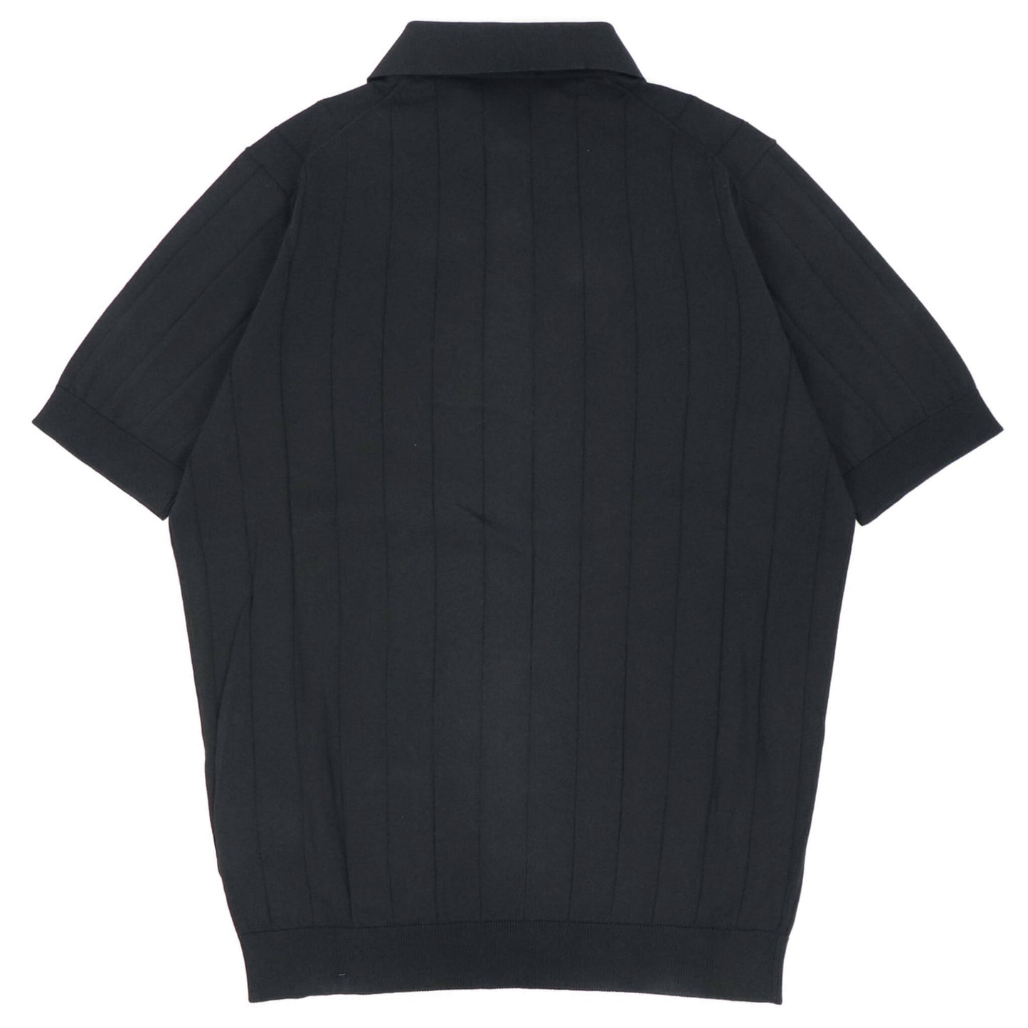 FILIPPO DE LAURENTIIS（フィリッポ デ ローレンティス）クレープコットン リブニット ポロシャツ【ブラック】国内正規品