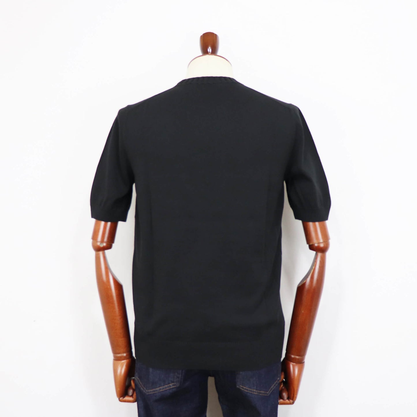 GRAN SASSO（グランサッソ）リブニットTシャツ コットン【ブラック】国内正規品