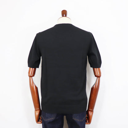 GRAN SASSO（グランサッソ）リブニットTシャツ コットン【ブラック】国内正規品