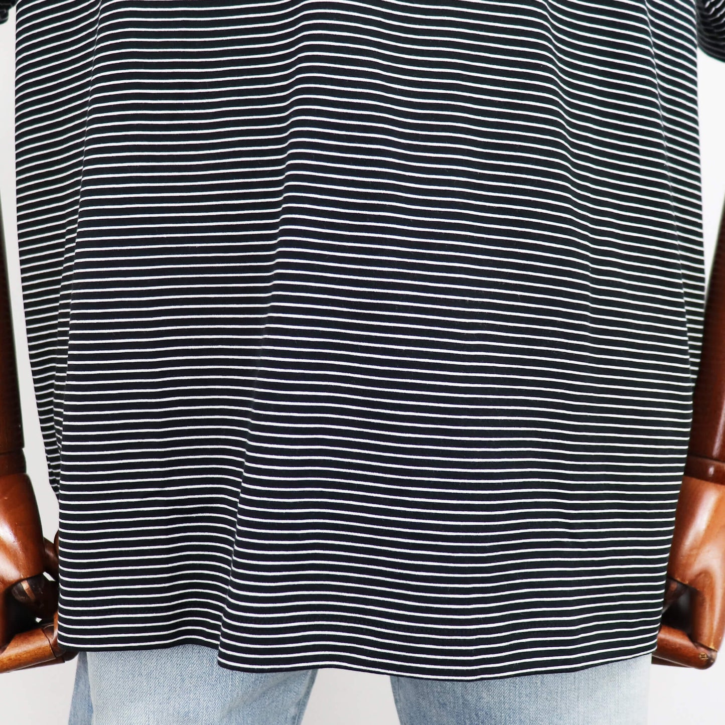 handvaerk（ハンドバーク）クルーネック ポケット付き ボーダーTシャツ【ブラック×ホワイト】国内正規品