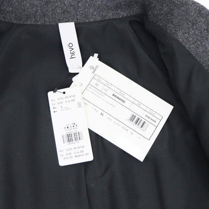 hevo（イーヴォ）BRINDISI ブリンディジ ダブルブレスト ベルテッド ウール コート【チャコールグレー】国内正規品