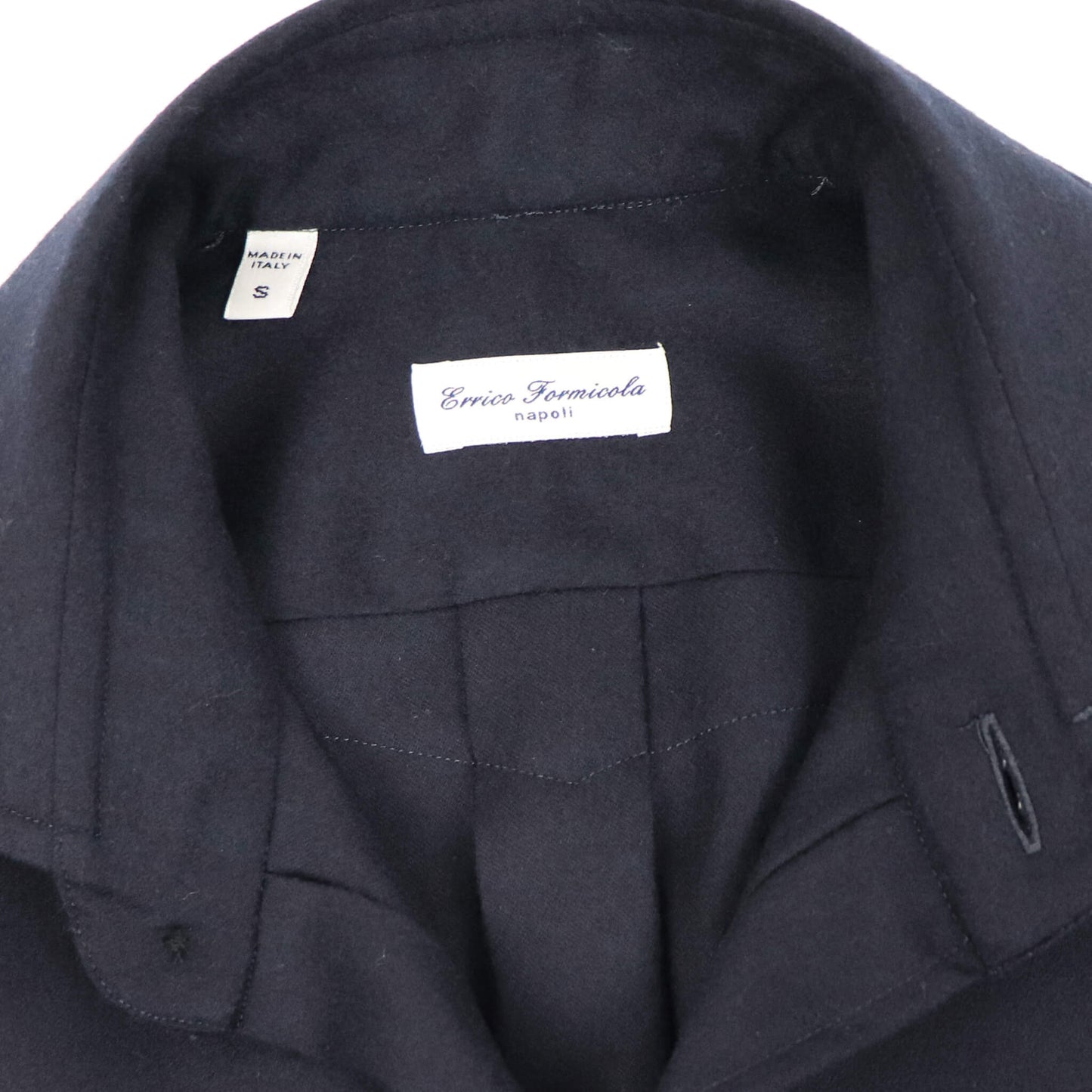 Errico Formicola（エリコ フォルミコラ）ウールカシミヤストレッチ ジャンニシャツ【ネイビー】国内正規品