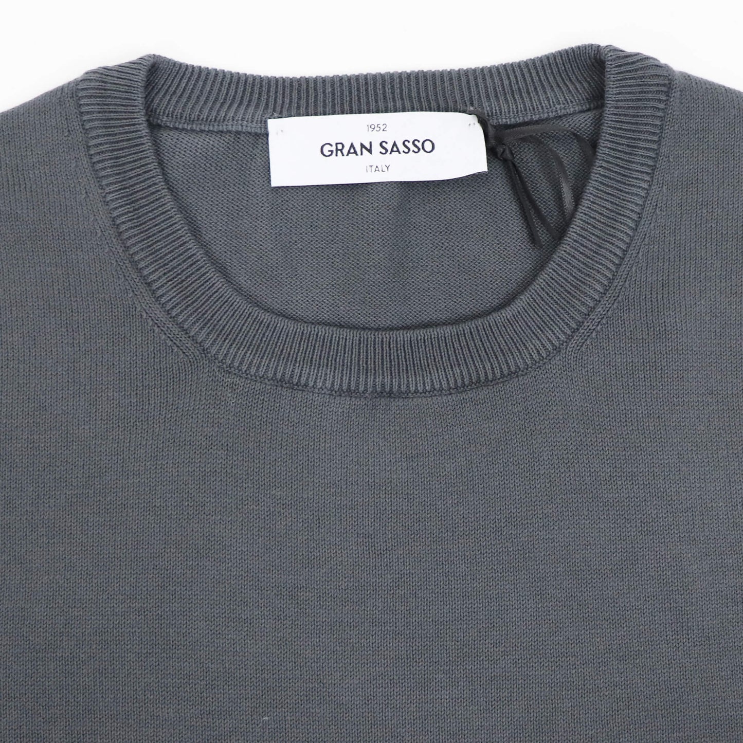 GRAN SASSO（グランサッソ）12ゲージ コットンクルーネックニット ロングスリーブ 長袖【スチールグレー】国内正規品