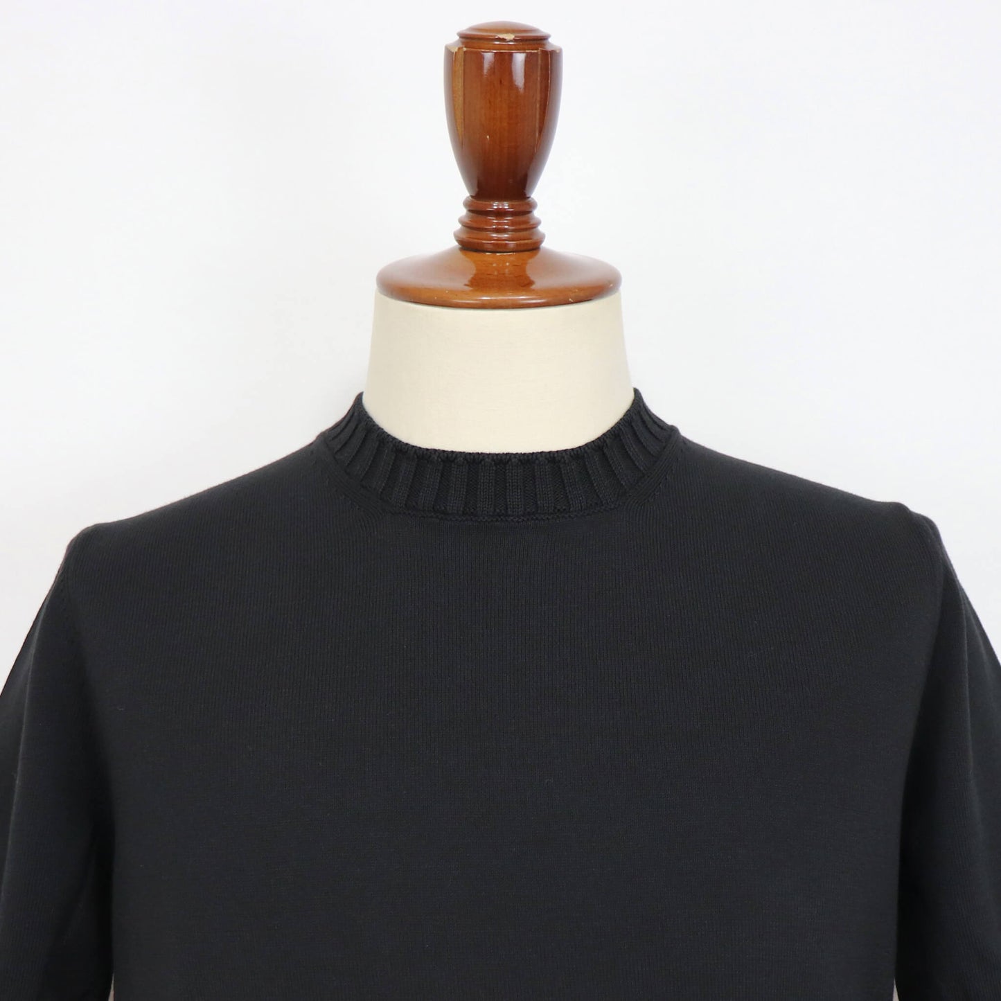 GRAN SASSO（グランサッソ）リブニットTシャツ コットン【ブラック】国内正規品