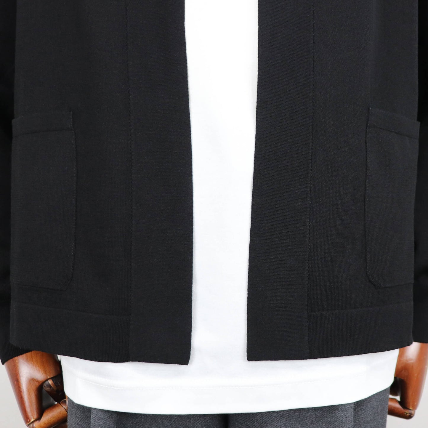 GRAN SASSO（グランサッソ）ボタンレスカーディガン コットン【ブラック】国内正規品