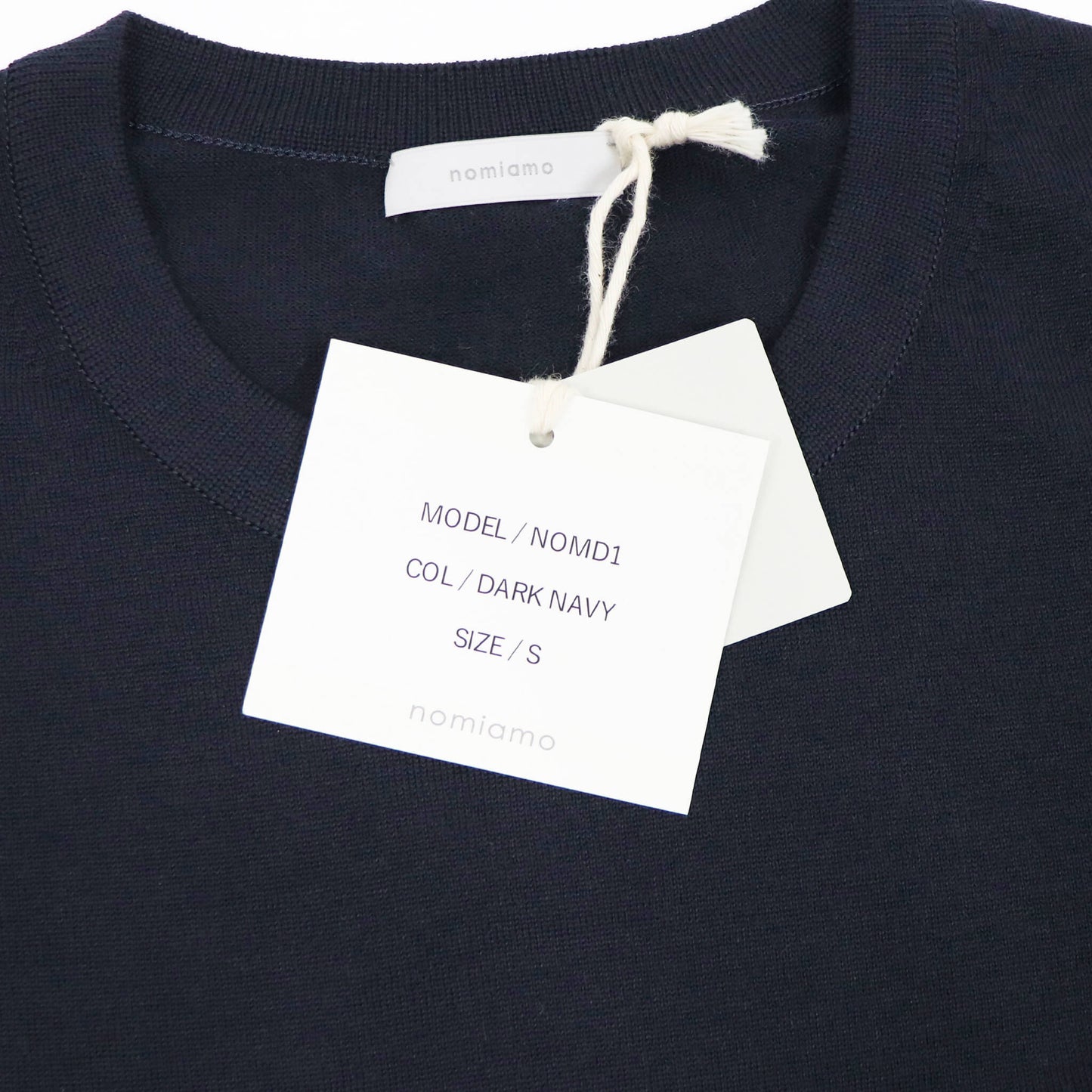 nomiamo（ノミアモ）定番 クルーネック ニット 33ゲージ【ダークネイビー】国内正規品