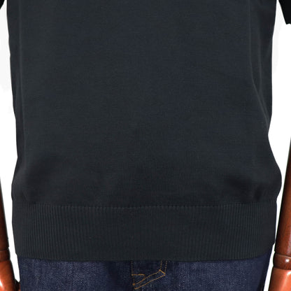 GRAN SASSO（グランサッソ）リブニットTシャツ コットン【ブラック】国内正規品