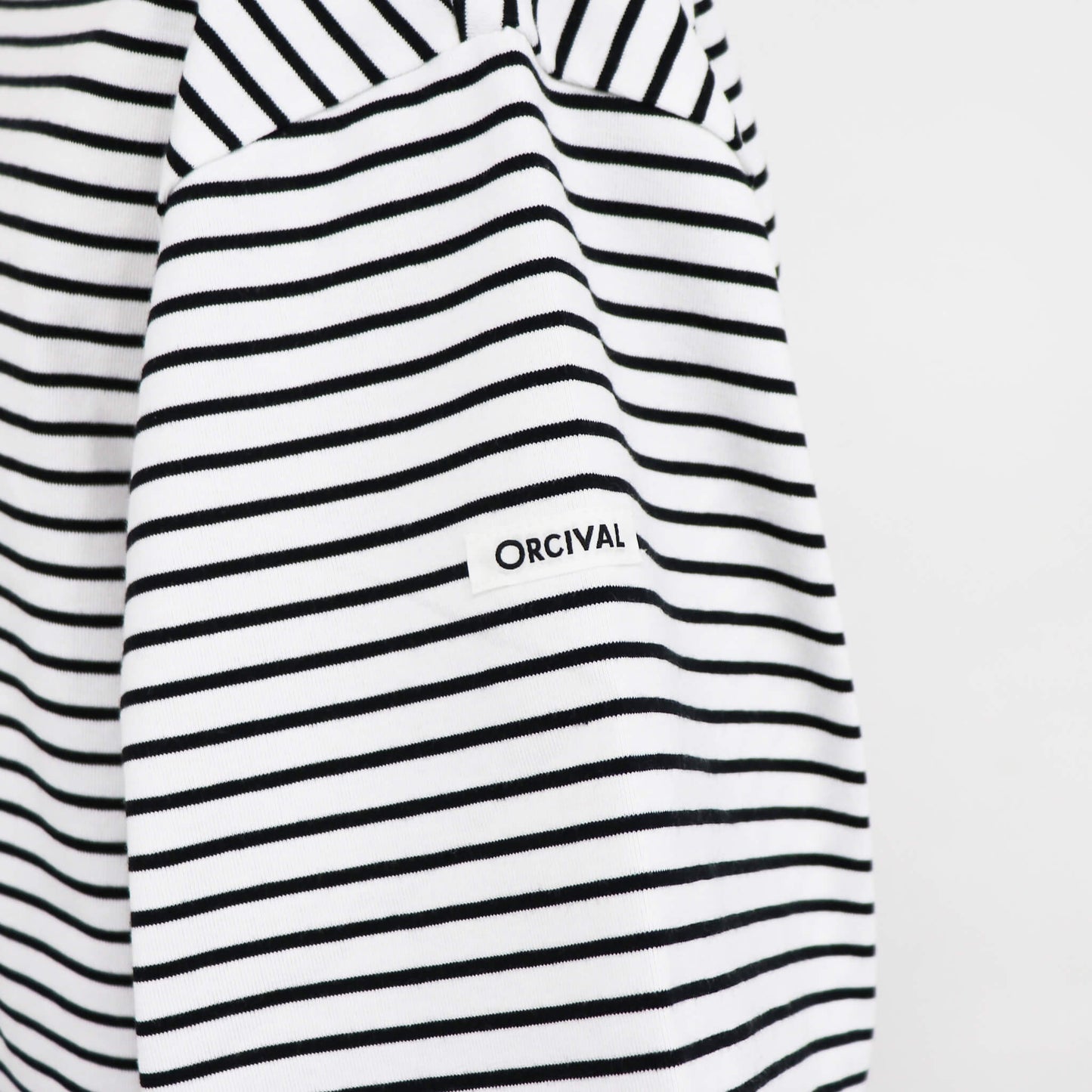 ORCIVAL（オーシバル）コットン ストレッチ クルーネック 半袖Tシャツ【ホワイト×ブラック】国内正規品
