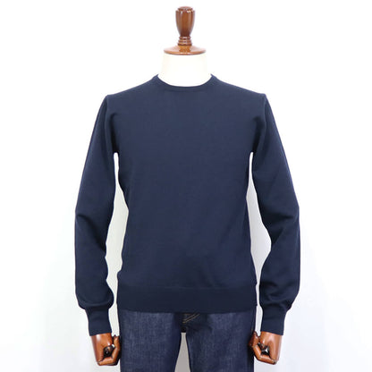 GRAN SASSO（グランサッソ）12ゲージ クルーネックニット【ネイビー】国内正規品