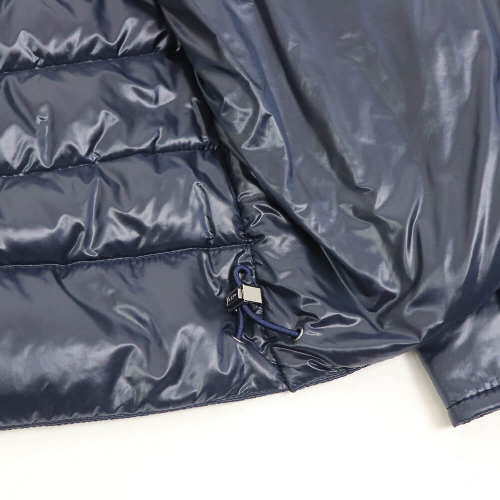 HERNO（ヘルノ）Resort ライダース ナイロン ウルトラライト ダウンブルゾン【ネイビー】国内正規品