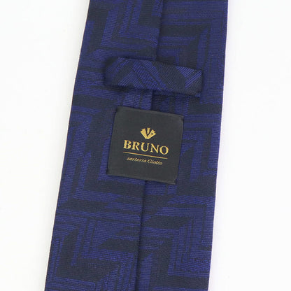 BRUNO（ブルーノ）スフォデラートトレピエゲ ウールタイ ZIGNONE ジニョーネ 生地使用 トレピエゲ 三つ折り ウール ネクタイ【ブルー×ブラック】正規販売店