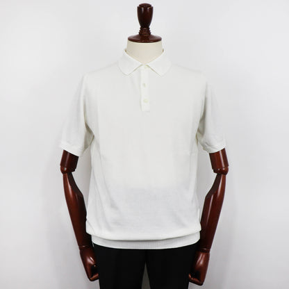 MOONCASTLE（ムーンキャッスル）ICE COTTON POLO NECK アイスコットン ニット ポロシャツ【オフホワイト】国内正規品