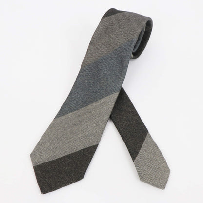 Stefano Cau（ステファノカウ）レジメンタルストライプ ウールタイ【グレー】国内正規品