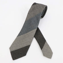 画像をギャラリービューアに読み込む, Stefano Cau（ステファノカウ）レジメンタルストライプ ウールタイ【グレー】国内正規品
