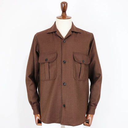 Errico Formicola（エリコ フォルミコラ）ヘリンボーン CPOシャツ GERARDO【ブラウン】国内正規品