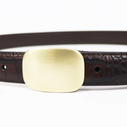 Anderson's（アンダーソンズ）スクエアー真鍮スライドバックル ベルト【ブラウン】国内正規品