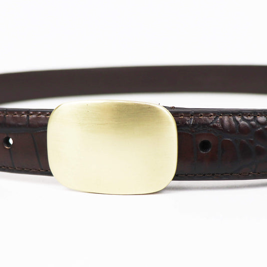 Anderson's（アンダーソンズ）スクエアー真鍮スライドバックル ベルト【ブラウン】国内正規品