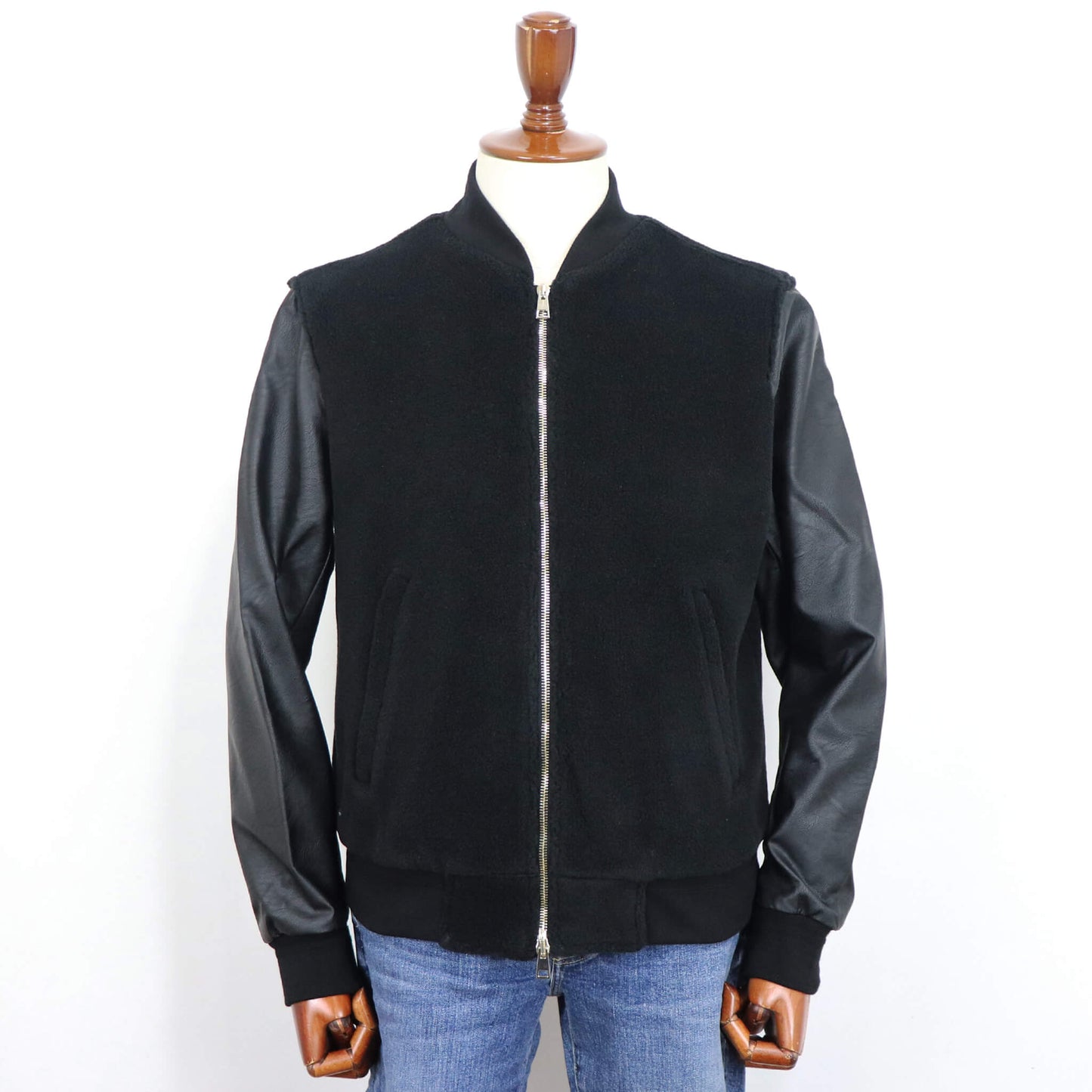 giabsarchivio（ジャブスアルキヴィオ）BARDI / バルディ MA-1 シンセティックレザー×ボアフリース【ブラック】国内正規品