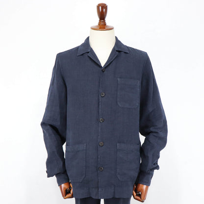 DEVORE（デヴォレ）セットアップ リネン カバーオールジャケット【ネイビー】国内正規品