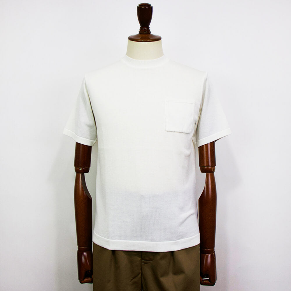 Blu Bre（ブルブレ）ニットT ドレスTシャツ オーガニックコットン100%【オフホワイト】国内正規品