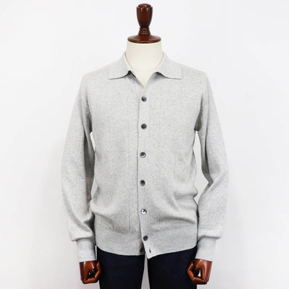 Vandori（ヴァンドリ）針抜き シャツカーディガンニット【ライトグレー】国内正規品