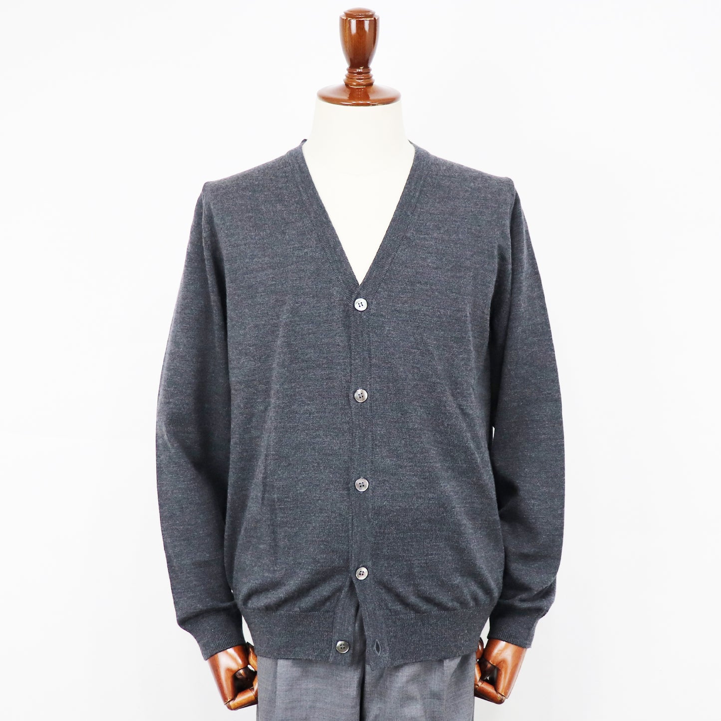 MOONCASTLE（ムーンキャッスル）12G Merino Wool Cardigan 12ゲージ メリノウール カーディガン【ダークグレー】国内正規品