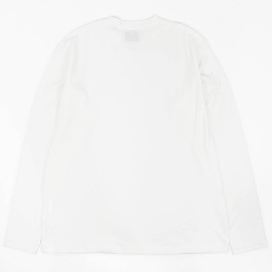 RIVORA（リヴォラ）スビンコットン クルーネック ロングスリーブTシャツ【ホワイト】国内正規品