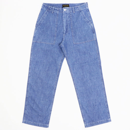 East Harbour Surplus（イースト ハーバー サープラス）ウォッシュド シャンブレー ファティーグ パンツ 【インディゴブルー】国内正規品