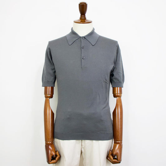 JOHN SMEDLEY(ジョンスメドレー)EASY FIT ISIS SHIRT FC SS シーアイランド コットン 30ゲージ 半袖 ニット ポロシャツ【コブルグレー】国内正規品