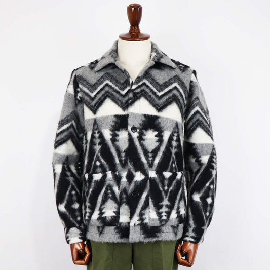 GUY ROVER（ギローバー）シャツブルゾン ネイティブ柄 【グレー×ホワイト×ブラック】国内正規品