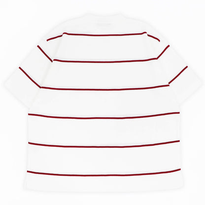 Vandori（ヴァンドリ）ワイドピッチボーダー オーバーサイズ Tシャツ【ホワイト×スカーレット】国内正規品 (コピー)