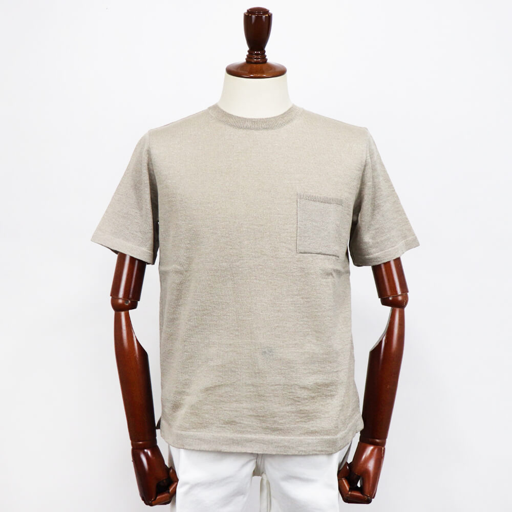 Vandori（ヴァンドリ）リネンコットンニット Tシャツ【ベージュ】国内正規品