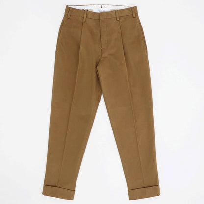 BORELIO（ボレリオ）ワンプリーツ テーパード コットンパンツ【テラコッタ】国内正規品