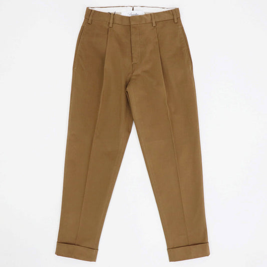 BORELIO（ボレリオ）ワンプリーツ テーパード コットンパンツ【テラコッタ】国内正規品