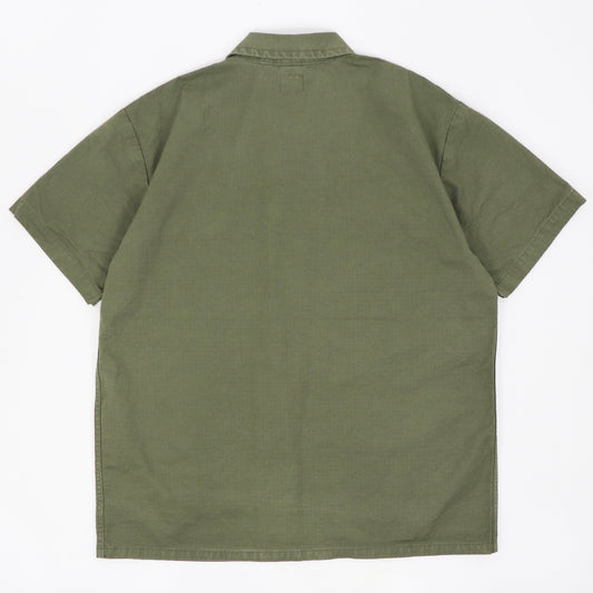 orSlow（オアスロウ）Utility Short Sleeve Work Shirt Jacket【アーミーグリーン】国内正規品