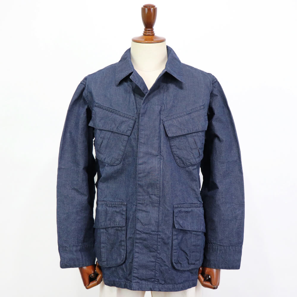 Barbour（バブアー）"Heritage + / ヘリテージ プラス" ジャングル ファティーグ ジャケットデニム ミリタリー【ネイビー】国内正規品
