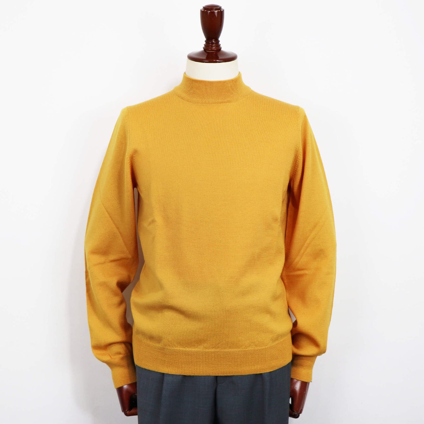 GRAN SASSO（グランサッソ）12ゲージ ウールモックネックニット ロングスリーブ 長袖【マスタード】国内正規品