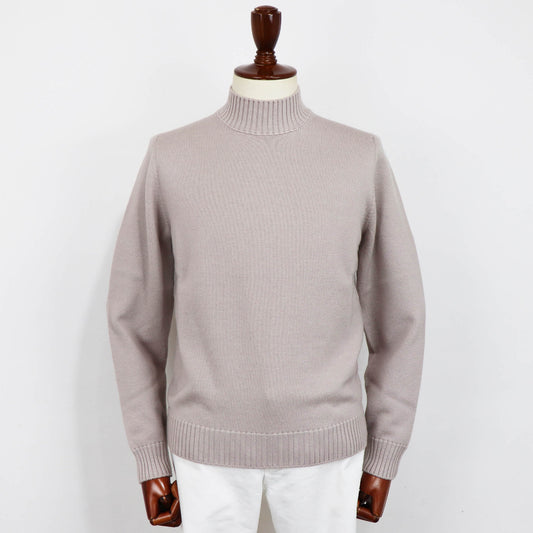 Drumohr（ドルモア）メリノウール 8G モックネックニット【ライトベージュ】国内正規品