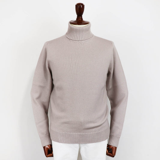 Drumohr（ドルモア）メリノウール 8G タートルネックニット【ライトベージュ】国内正規品