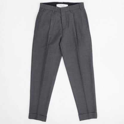 BORELIO（ボレリオ）ワンプリーツ テーパード パンツ スラックス【チャコールグレー】国内正規品