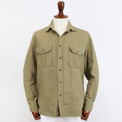 CORDINGS（コーディングス）アイリッシュリネンオーバーシャツ【セージグリーン】国内正規品