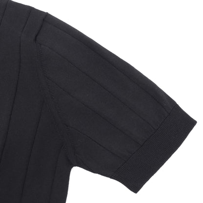 FILIPPO DE LAURENTIIS（フィリッポ デ ローレンティス）クレープコットン リブニット ポロシャツ【ブラック】国内正規品