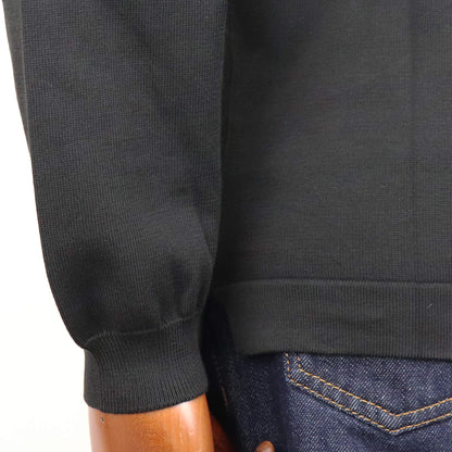GRAN SASSO（グランサッソ）12ゲージ コットンモックネックニット ロングスリーブ 長袖【ブラック】国内正規品