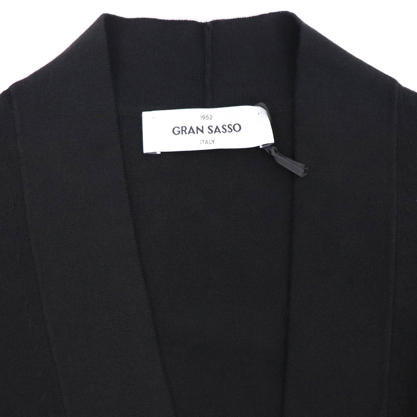 GRAN SASSO（グランサッソ）ボタンレスカーディガン コットン【ブラック】国内正規品