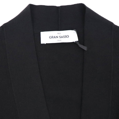 GRAN SASSO（グランサッソ）ボタンレスカーディガン コットン【ブラック】国内正規品