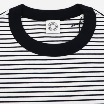 ORCIVAL（オーシバル）コットン ストレッチ クルーネック 半袖Tシャツ【ホワイト×ブラック】国内正規品