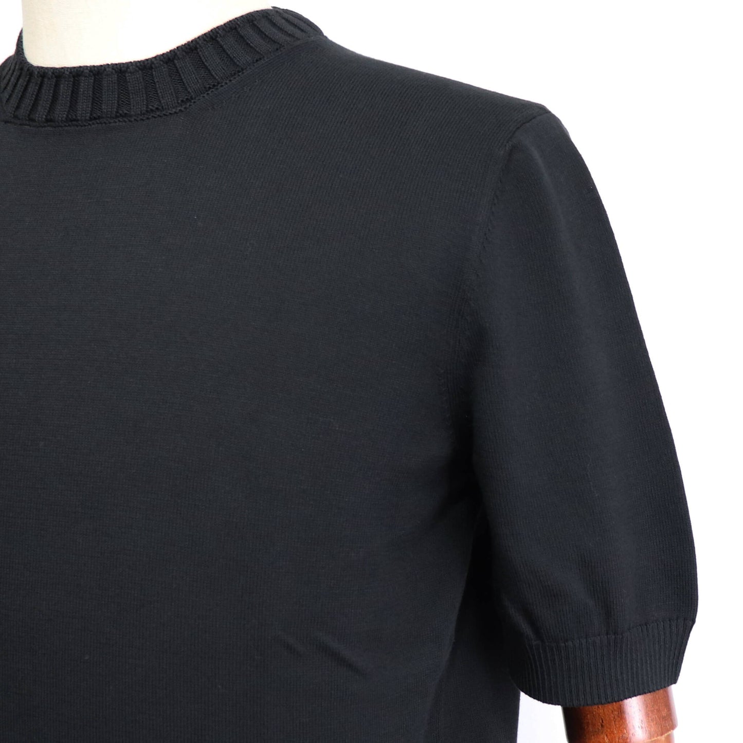 GRAN SASSO（グランサッソ）リブニットTシャツ コットン【ブラック】国内正規品