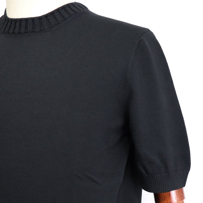 GRAN SASSO（グランサッソ）リブニットTシャツ コットン【ブラック】国内正規品